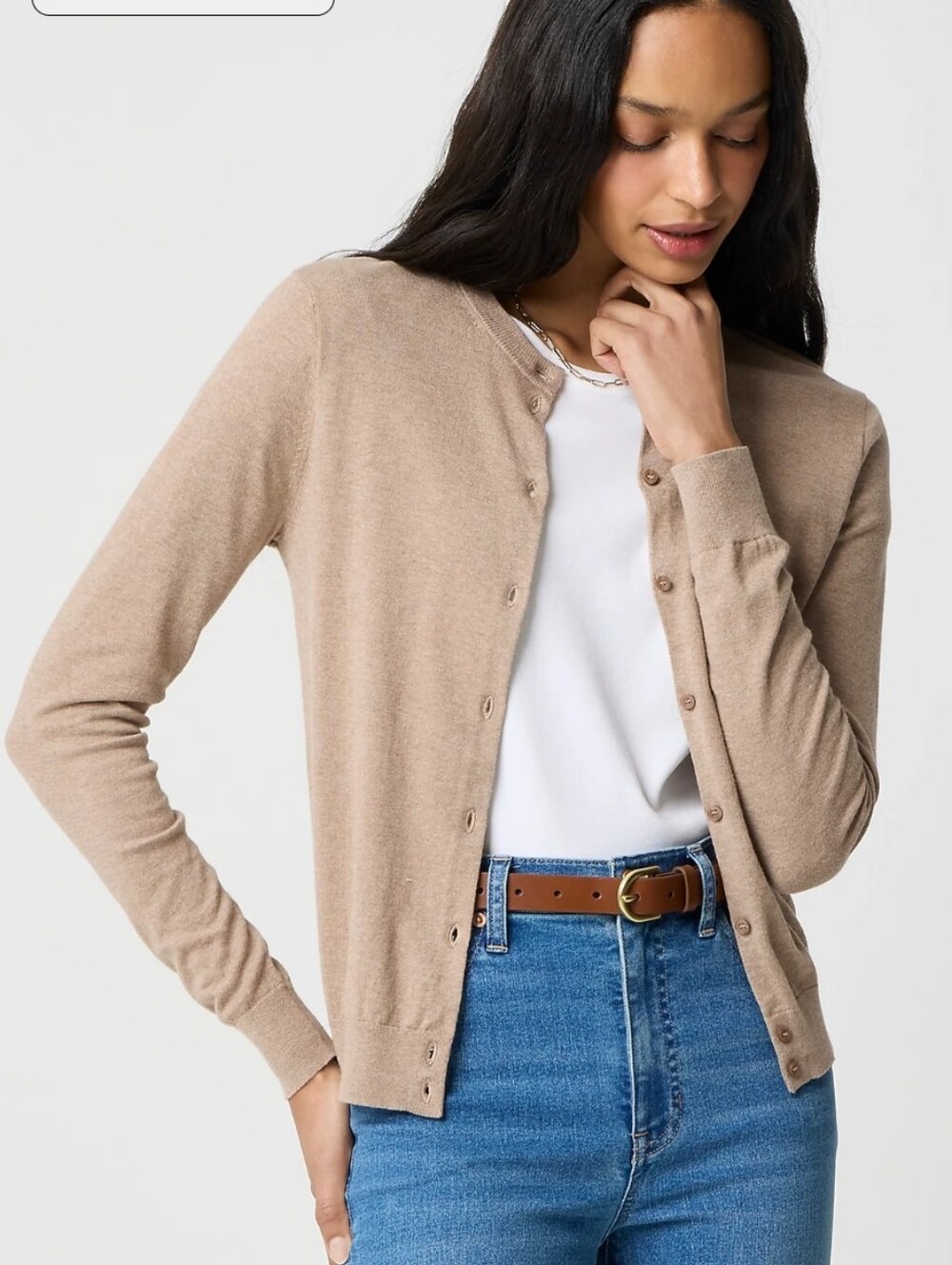 J. Crew Women's Crewneck 100% Cotton Cardigan Sweater And Sleeveless Shell Set